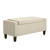 Linen Tufted Storage Ottoman Bench with Lift Top for Spacious Living Room Entryway Bedroom Decor Beige