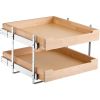 2 Tier Pull Out Cabinet Organizer, 20"W x 21"D Cabinet Drawer, Soft Close Slide out Shelf, Heavy-Duty Sliding Wood Drawer
