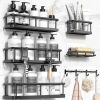 100% Rustproof Shower Organizer with Soap Holder, 6 Pack Large Capacity shower Shelves for Inside Shower