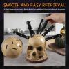 Skull Knife Holder for Kitchen,A Skeleton Knife Stand Doubling as Horror - Themed Kitchen Storage Head Rack. Ideal for Scary Party Decor, 15CM/5.9IN