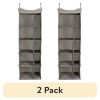 (2 Pack)Charleston10-Compartment Hanging Closet Organizer, Fabric, 16"W x 12"D x 48"H