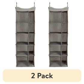 (2 Pack)Charleston10-Compartment Hanging Closet Organizer, Fabric, 16"W x 12"D x 48"H