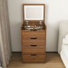 3-in-1 Vanity Desk with Lighted Mirror & Stool, Flip Top Makeup Dressing Table, Compact Storage for Bedroom, Bathroom, Dressing Room