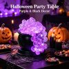 Vintage-Style Witch Themed Halloween Candy Jar, Purple & Black Color Scheme, Desktop Storage Container for Candies