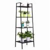 4 Tier Iron Bookshelf, Freestanding Metal Bookcase Storage Shelf for Books and Decor, 23.62 x 13.78 x 57.87 in, Black