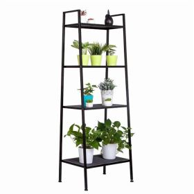 4 Tier Iron Bookshelf, Freestanding Metal Bookcase Storage Shelf for Books and Decor, 23.62 x 13.78 x 57.87 in, Black