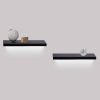 2-Piece Floating Wall Shelves w/LED Light, 18.11" Wood Wall Mounted Shelves for Bedroom, Bathroom, Living Room, Kitchen, Storage Shelf for Books