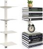 Floating Book Shelves for Wall, 4 Tier Invisible Floating Bookshelf, Vertical Spine Book Tower, Wall Mounted & Space Saving