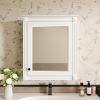 24'' x 27'' Wall Mounted Bathroom Storage Cabinet with Mirror, Medicine Cabinet with Height Adjustable Shelf, Over the Toilet Space Saver Cabinet