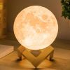 Moon Lamp Humidifier, 2 in 1 Moon Night Light & Humidifiers with USB Recharge, 3D LED Moon Light with Stand