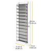 36 Pair Over-The-Door Shoe Closet Organizer Rack for 36 Pairs, 12 Tier, Metal, Gray