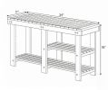 3-Tier  Shoe Rack Bench Slatted Shelves Storage Seat Organizer Natural Wood Color Home Decor