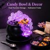 Vintage-Style Witch Themed Halloween Candy Jar, Purple & Black Color Scheme, Desktop Storage Container for Candies