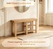 3-Tier  Shoe Rack Bench Slatted Shelves Storage Seat Organizer Natural Wood Color Home Decor