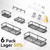 100% Rustproof Shower Organizer with Soap Holder, 6 Pack Large Capacity shower Shelves for Inside Shower