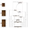 Plant Stand Indoor, 8 Tier 62" S-Shaped Plant Shelf, Corner Plant Rack for Multiple Plants, Carbonised Finish