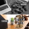 360° Rotating Sunglass Organizer Storage, Stainless Steel Glasses Holder Stand, Glasses Organizer with Tray for Desk, Dresser, Tabletop