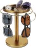 360° Rotating Sunglass Organizer Storage, Stainless Steel Glasses Holder Stand, Glasses Organizer with Tray for Desk, Dresser, Tabletop