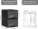 Black Small Stackable Storage Drawers, Cologne Organizer for Men,Plastic Containers for Vanity, Dresser,Office Desk,Bathroom Countertop Organization