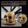 Skull Knife Holder for Kitchen,A Skeleton Knife Stand Doubling as Horror - Themed Kitchen Storage Head Rack. Ideal for Scary Party Decor, 15CM/5.9IN