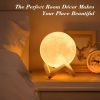 Moon Lamp Humidifier, 2 in 1 Moon Night Light & Humidifiers with USB Recharge, 3D LED Moon Light with Stand