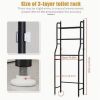 Over The Toilet Storage Rack, 3 Tier Freestanding Bathroom Organizer Shelf, Anti-Rust Metal Space Saving Laundry & Toilet Storage Rack, White