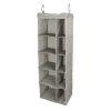 (2 Pack)Charleston10-Compartment Hanging Closet Organizer, Fabric, 16"W x 12"D x 48"H