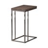Weathered Grey and Black Snack Table with Expandable Top