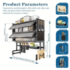 Over the Sink Dish Rack, Adjustable Carbon Steel Kitchen Sink Storage Rack with Utensil Rack, Knife Rack and Cutting Board Rack