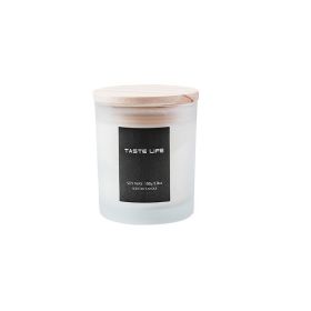 Smokeless Handmade Soy Wax Scented Candle With Clear Wooden Cover (Style: White tea and peach)