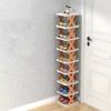 9Tier Narrow Entryway Shoe Rack Free Standing Vertical Shoe Organizer Plastic Shoes Storage Shelf Closet Hallway