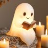 Cute Ghost Reading Book Lamp, Cute Halloween Ghost Night Light