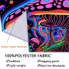 1pc Large Peach Skin Velvet Tapestry, UV Reactive Fluorescent Mushroom Forest Landscape, Aesthetic Hanging Wall Decor for Bedroom, Living Room, Office